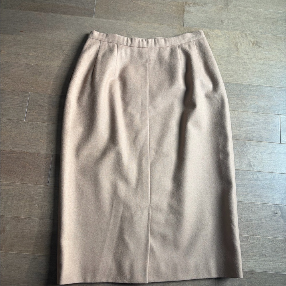 Pendleton Vintage Classic Tan Wool Midi Skirt